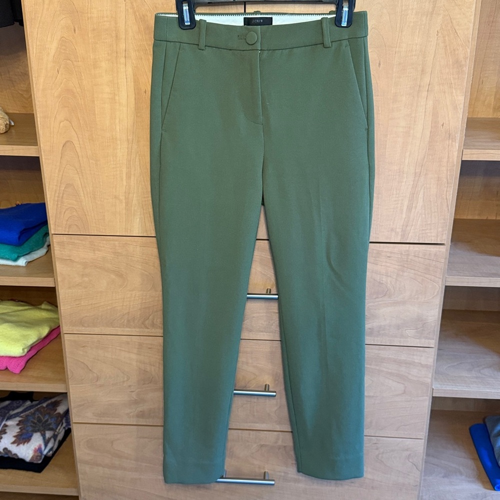 J. Crew High-Rise Cameron Olive Pants